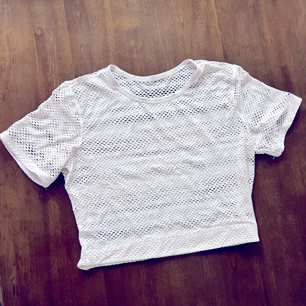 Lululemon White Mesh Women's Top